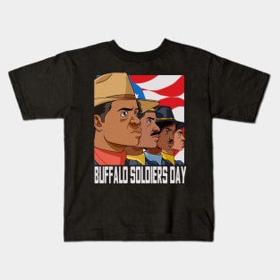 National Buffalo Soldiers Day African American July 28th Kids T-Shirt